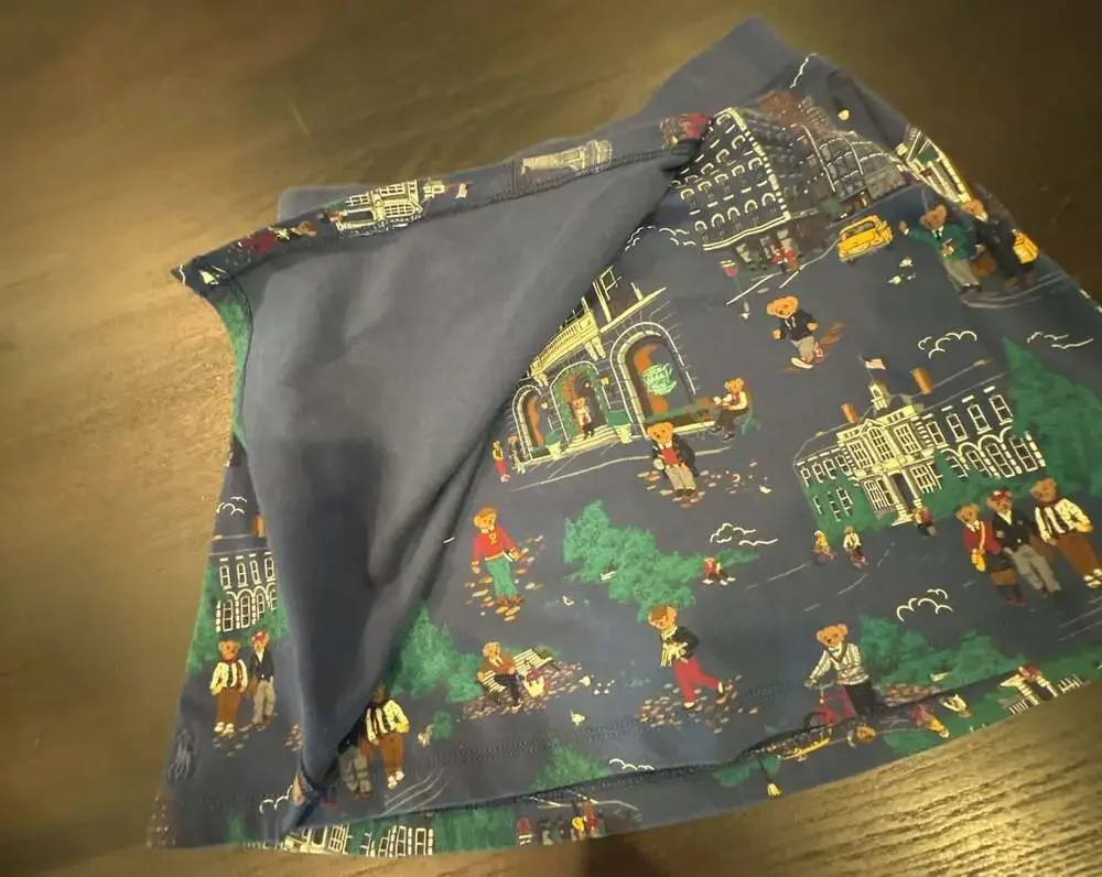 Girls Polo Ralph Lauren Teddy Bear Cityscape Print Skirt skort Size M 8-10 NEW